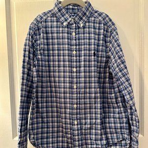 Boys sz M Ralph Lauren plaid button down shirt